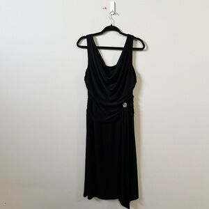 Frank Lyman Design black draped sleeveless formal dress